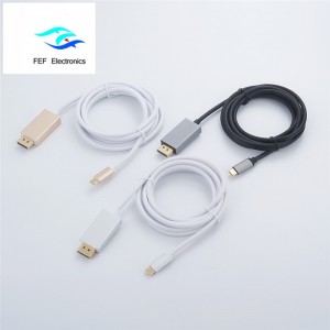 USB TYP-C ~ 미니 디스플레이 포트 남성 컨버터 ABS 셸 코드 : FEF-USBIC-014