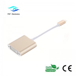 USB TYPE-C - DVI 변환 커넥터 ABS 쉘 코드 : FEF-USBIC-003
