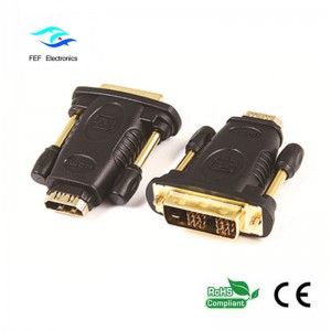 DVI (24 + 1) 남성 - HDMI 여성용 어댑터 금 / 니켈 코드 : FEF-HD-005